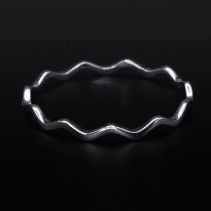 Modern sterling silver ring with thin 1mm wave design